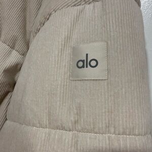 ALO Yoga White Jacket with Black Logo Tag